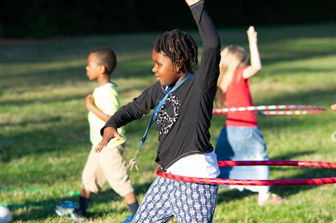 Kids Playing Hula Hoop at Meet Me at the Park Event